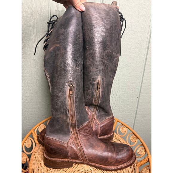 Bed Stu Manchester Leather Tall Riding Boots Distressed Brown 9.5 - Picture 7 of 8